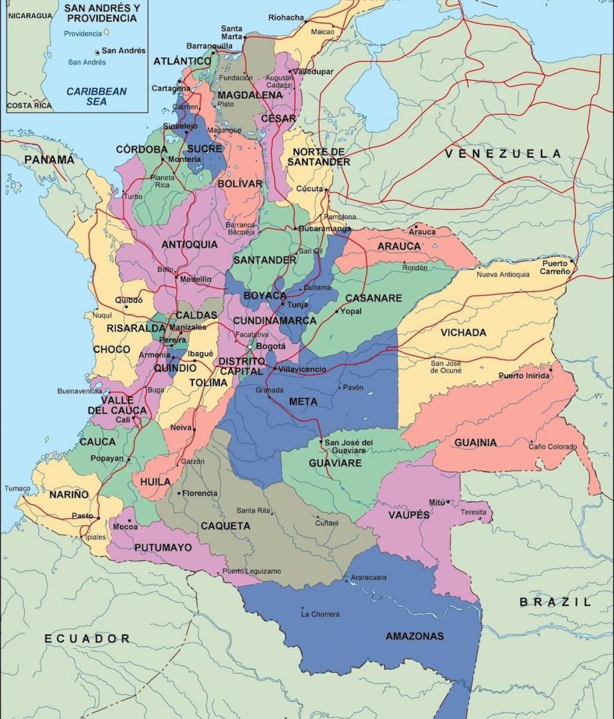 Lista 102+ Foto Mapa De Colombia Con Nombres Y Capitales El último
